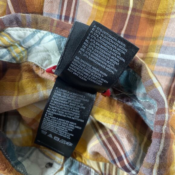 North Face Button Up Shirt Mens Medium Plaid Short Sleeve Outdoors Pockets Fall - Picture 5 of 12